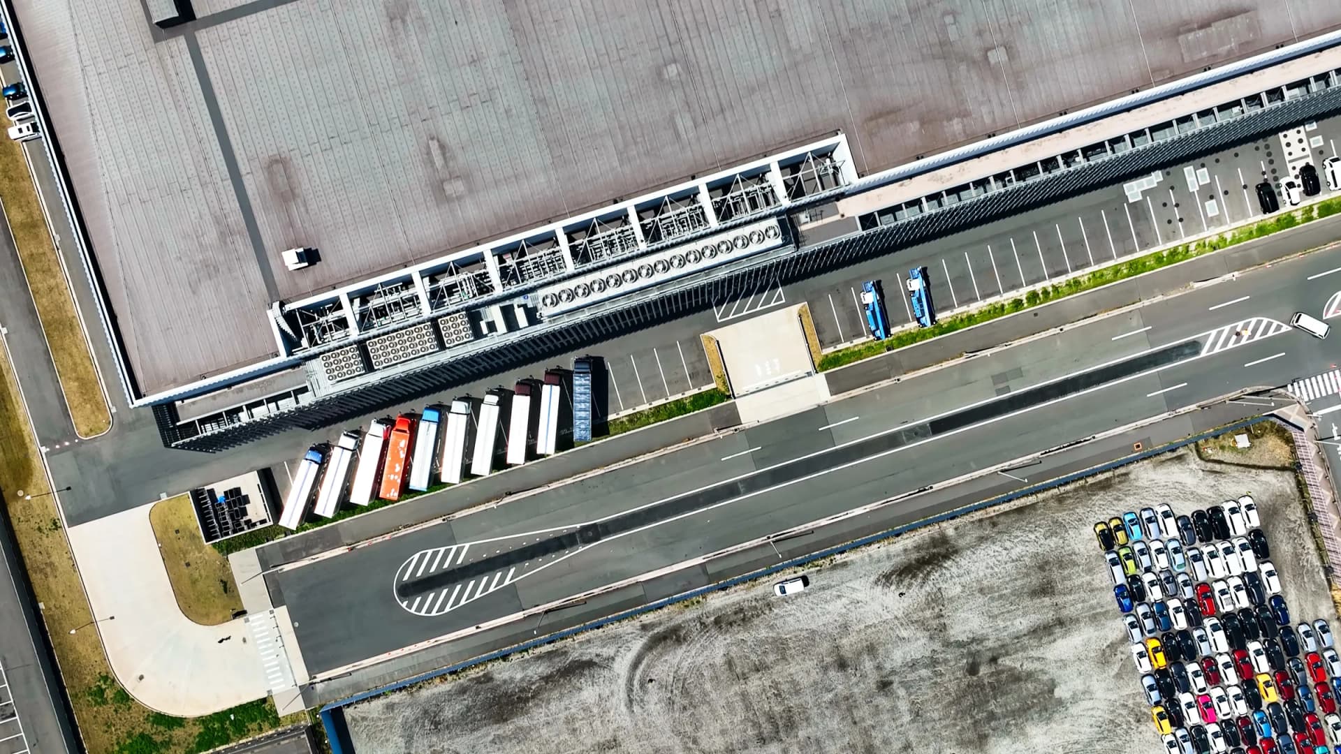 Aerial view of an industrial logistics site and energy portfolio